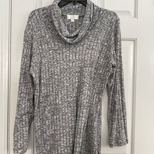 Elegant Gray Cowl Neck Sweater